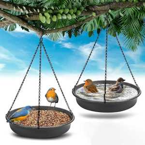 Bain d'oiseaux solaire en verre motif paon avec boule en verre craquelé, éclairé, pour jardin extérieur, mangeoire pour oiseaux sauvages, décoration paysagère - Product Image 2