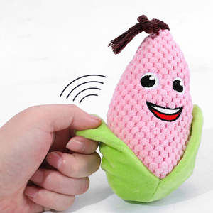 Jouet à mâcher en peluche pour animaux de compagnie, écologique, motif dessin animé, jouet couineur pour chat, mignon maïs, résistant aux morsures, nettoyage des dents - Product Image 2