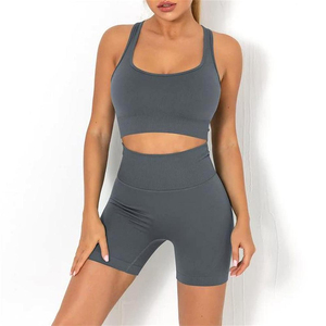 Soutien-gorge de sport personnalisé pour femme, léger, respirant, à maintien élevé, en Spandex/Nylon, pour le fitness et le yoga, avec fermeture avant, couleur unie, OEM - Product Image 1
