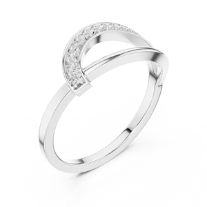 Bague croisée de luxe en or blanc 10K plaqué rhodium, sertie de diamants de laboratoire taille ronde pavée, moins d'un carat, or rose, blanc, jaune - Product Image 2
