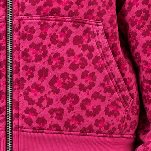 Sweat à capuche rose premium zippé, style streetwear oversize, avec logo brodé sur le devant et imprimé sur la manche - Product Image 5