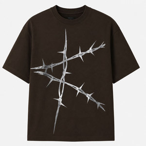 เสื้อยืดพิมพ์ลายสะท้อนแสงสไตล์ร่วมสมัยสำหรับผู้ชาย เสื้อยืดคอกลมผ้าฝ้ายนุ่มสบาย สตรีทแวร์ลำลอง เสื้อผ้าฤดูร้อนน้ำหนักเบาทันสมัย - Product Image 1