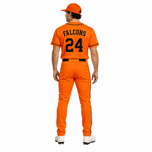 Uniforme de Béisbol Sublimado Personalizado OEM con Mangas Cortas, Ropa de Equipo de Verano, Jersey de Béisbol Resistente - Product Image 3