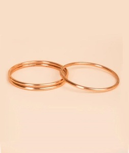 Brazalete Moderno Personalizado de Latón Martillado Redondo para Mujer, Ancho, en Color Cobre, Oro y Plata Envejecidos - Product Image 2