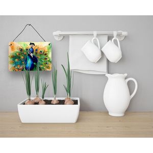 Nouvelle Décoration Murale Multicolore Paon, Impressions Suspendues sur Plaque Métallique en Aluminium pour Cuisine, Bar, Salle de Bain - 8HX12W - Product Image 3