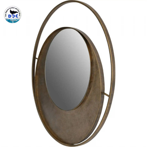 Espejo de Pared Redondo con Iluminación Daphoco, Diseño Moderno y Lujoso en Hierro Dorado y Espejo Transparente con Círculos Concéntricos para Toda Ocasión - Product Image 2