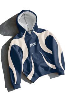 Sweat-shirts à capuche en molleton de coton à empiècements contrastants pour hommes, coupe oversize, style streetwear, pull-over, design imprimé personnalisé, vente en gros OEM - Product Image 4