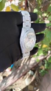 Reloj Mecánico de Lujo con Moissanita y Caja y Brazalete con Incrustaciones de Diamantes, Diseño Deportivo Moderno para la Moda Urbana - Product Image 2