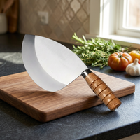 Couteau de boucherie pour mouton et bœuf, outil de camping, de chasse et de plein air, lame épaisse en acier inoxydable, manche en bois, étui en cuir et nylon