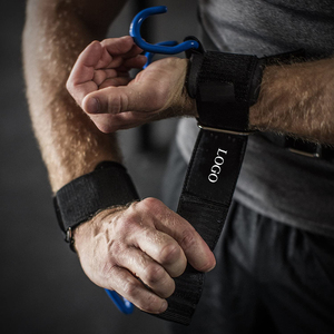 Crochets de musculation en gros pour la gym, crochets de préhension pour l'haltérophilie, sangles de soutien du poignet, crochets d'haltérophilie noirs unisexes - Product Image 3