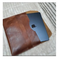 Genuine Leather Durable Business Modern Portable Custom Sling Laptop Sleeve for Macbook Pro 13 with Pen Holder LS-0264
