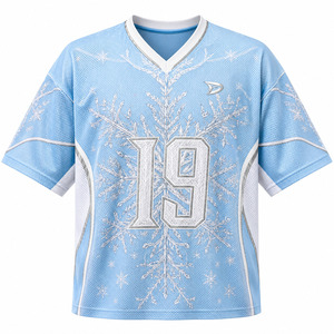 เสื้อกีฬาตาข่ายระบายอากาศพิมพ์ลายโลโก้ตามสั่ง สำหรับผู้ชายไซส์ใหญ่ น้ำหนัก 220 กรัม ผลิตจากโพลีเอสเตอร์ แขนสั้น พิมพ์ซิลค์สกรีน คอวี เป็นมิตรต่อสิ่งแวดล้อม - Product Image 2