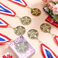 Médaille de reconnaissance sportive promotionnelle en métal doré personnalisée, avec ruban de 2 pouces, pour récompenses de vainqueurs, vente en gros, OEM, logo personnalisé