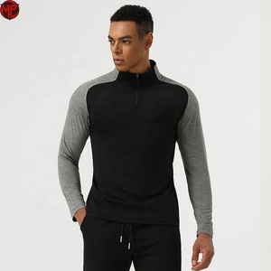 Sudadera de golf OEM de alto rendimiento para hombre, de manga larga, con cremallera de 1/4, estampada, para otoño, capa intermedia, en oferta. - Product Image 1