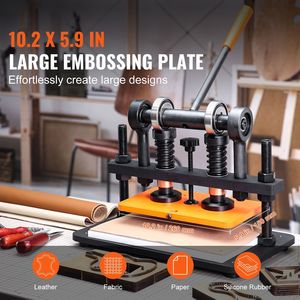 Macchina da taglio manuale per schiuma e pelle 10.2 X 5.9, fustellatrice con corsa di pressione 0.47, doppio albero di guida, piastra per goffratura - Product Image 5