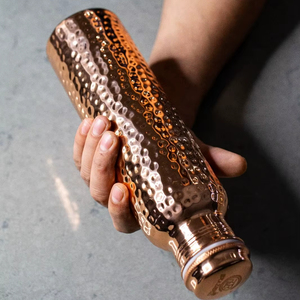 Copper bottle for eco conscious homes reusable metal <b>drinkware</b> supporting <b>plastic</b> free lifestyle and clean hydration - Product Image 1