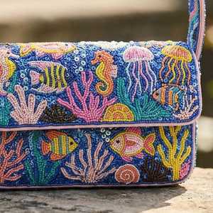 Bolso de Hombro de Moda para Mujer, Personalizado, de Lujo, Bordado a Mano con Cuentas, de Lino, Impermeable, Ecológico, con Solapa de Frutas, de Diseño - Product Image 2