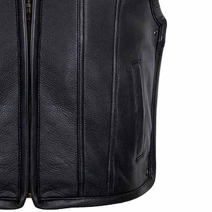 Gilet en cuir tendance, nouveau design, haute qualité, pour l'hiver, style moto, sur mesure, pour homme. - Product Image 6