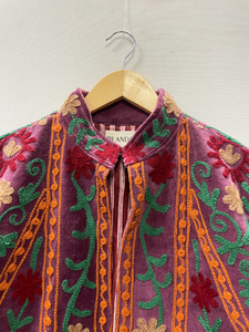 Chaqueta de Terciopelo Estilo Bomber para Mujer, Bordado Floral, 100% Algodón, Cuello Alto Suave, 600g, Logotipo Frontal, para Todas las Temporadas, Ropa de Fiesta - Product Image 5