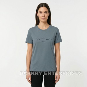 T-shirt kaki pour femme, fabricant, slogan français personnalisé, tee-shirt graphique, vente en gros, haut en coton surdimensionné, OEM, streetwear, vêtements pour femmes - Product Image 4