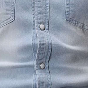 Denim <b>Shirt</b> <b>Button</b> Down Casual Fit for Daily Lifestyle Wear Fashion Layering and Travel Outfit Use - Product Image 2