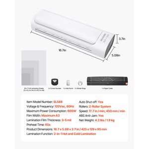 Laminatrice Efficiente a Caldo e a Freddo A3/A4/A5/A6 per Laminazione Termica Rapida in 1 Minuto, Spessore 3-5 Mil - Product Image 6
