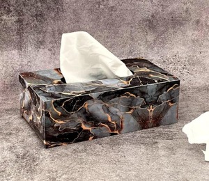 Caja de pañuelos de resina verde, elegante y decorativa, para mesa de centro o mesa de consola. - Product Image 6
