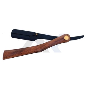 Ensemble de rasoirs pliants à lame droite en acier inoxydable de haute qualité avec manche en bois, kit de rasage à l'a l'ancienne, garantie de qualité - Product Image 2