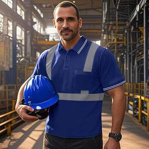 Chemises à haute visibilité tendance pour hommes, polos de sécurité réfléchissants, t-shirts de sécurité réfléchissants pour hommes à manches courtes - Product Image 6