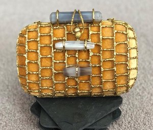 Offre Spéciale luxe femmes sac de soirée nacre pochette avec métal pour les fêtes de mariage sac à main motif de pierre prix de gros - Product Image 6