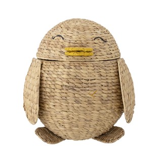 Cute Penguin Water Hyacinth Storage <b>Basket</b> <b>with</b> <b>Lid</b> Woven Animal Shaped Toy Organizer Bin Kids Nursery Hamper - Product Image 4