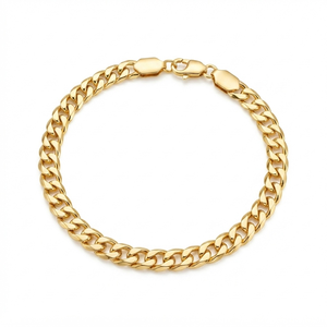 สร้อยข้อมือแบบ Cuban Link ชุบทอง 18K สำหรับทุกเพศ  แบบโซ่  ชุบทองเหลือง  ของขวัญเครื่องประดับ - Product Image 1