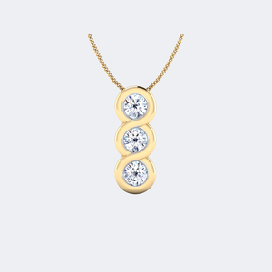 Collier pendentif solitaire en or plaqué or 0,70 CTW avec diamant rond brillant cultivé en laboratoire, serti clos, certifié IGI - Product Image 1