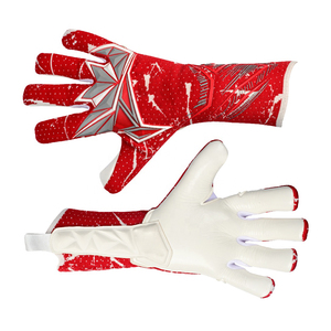 Guantes de Portero de Fútbol Rojos y Blancos, Dedos Completos, Antideslizantes, Correa de Muñeca Ajustable, Unisex, Entrenamiento Deportivo - Product Image 6