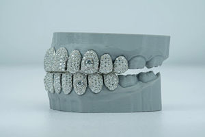 ZAWO HOUSE Trendy Hip Hop Iced Out Grillz Moissanite Diamond Teeth Decoration Bling Out 925 <b>Silver</b> Handmade Shine Bright - Product Image 3