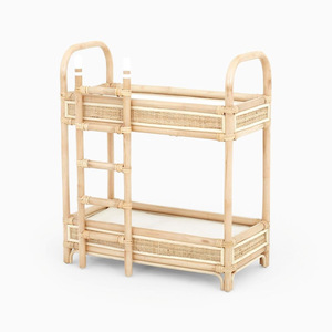 Lit de poupée en rotin naturel, accessoires pour bébé fille, prix le plus bas, meubles de maison de poupée - Product Image 6