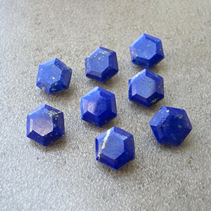 Lapis-lazuli de qualité, taille hexagonale facettée, pierre précieuse calibrée, pour bijoux - Product Image 2
