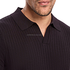 Camiseta Polo de Punto a Rayas con Etiqueta, Transpirable para Verano, Camisetas Polo con Logotipo Personalizado para Hombre - Product Image 3