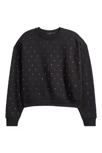 Sudadera Unisex Extra Grande con Estampado de Flor de Lis, Brillante, de Color Sólido, Tejida, 100% Algodón, Estilo Casual, Corte Regular - Product Image 2