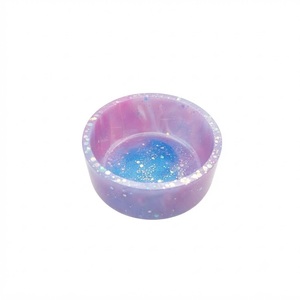 Bol en résine époxy écologique de luxe, motif marbre lilas, pour hôtel, restaurant, salade et fruits, à prix réduit. - Product Image 4