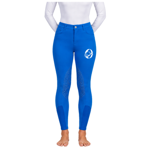 Sky Blue Women Equestrian Riding Tights High Waist <b>Stretch</b> Leggings Silicone Full <b>Seat</b> Grip Horse Riding Pants Competition - Product Image 1