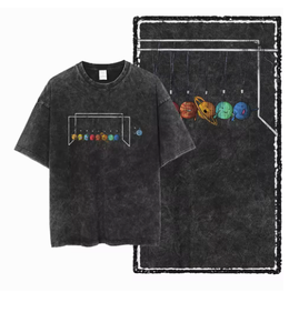 Camiseta negra de manga corta para hombre con estampado de astronauta en la luna, corte regular, cuello redondo, diseño informal de jersey de algodón - Product Image 4