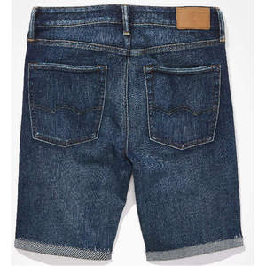 Pantalones Cortos Bermuda de Lona Azul Oscuro para Hombre, Lavado a la Piedra, Cintura Media, Cierre de Botones, Casuales, de Algodón Tejido Transpirable con Bolsillos - Product Image 2
