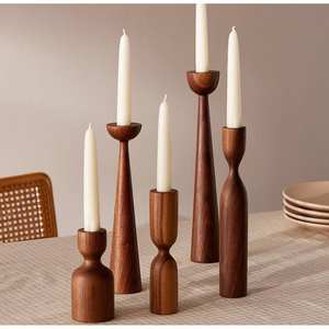 Portavelas Decorativo de Madera para el Hogar, Elegantes Portavelas, Faroles, Colecciones de Frascos - Product Image 2