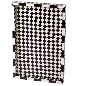 Plateau de service élégant en os et incrustation de résine plateaux de service en os naturel de haute qualité plateaux décoratifs élégants et meilleurs respectueux de l'environnement - Product Image 1