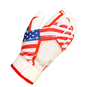 Guantes de Bateo de Béisbol Ajustables, Diseño de Cuero, Palma Reforzada, Duraderos, Cómodos, Ligeros, Ideales para Jugadores - Product Image 5