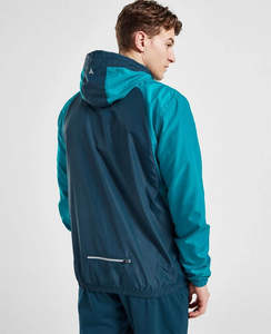 Chaquetas cortavientos con capucha y cuello alto personalizadas al por mayor OEM, tela transpirable, diseño sólido, con cremallera, impermeables, para exteriores. - Product Image 2