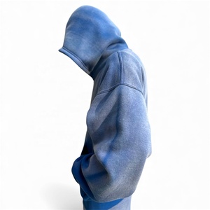 Unisex Regular-Fit Heavyweight Autumn High Street Full-Length 420 Grams Windproof Quick Dry 100% Cotton <b>Tracksuit</b> Set Featuring - Product Image 4
