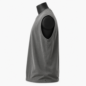 Débardeurs gris unis pour hommes très demandés, 100 % coton, tissu léger, avec services OEM et ODM. - Product Image 2