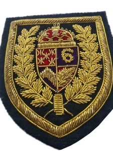 Handmade Embroidered Custom Made Bullion Wire Royal Crown Patches 3D Embroidery Golden &<b>Silver</b> Fashion Badges For Uniform - Product Image 5